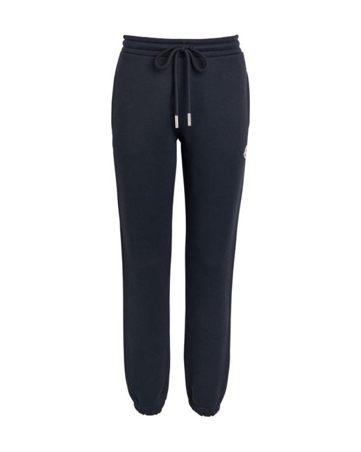 Moncler Blue Logo-Appliquéd Cotton-Blend Sweatpants