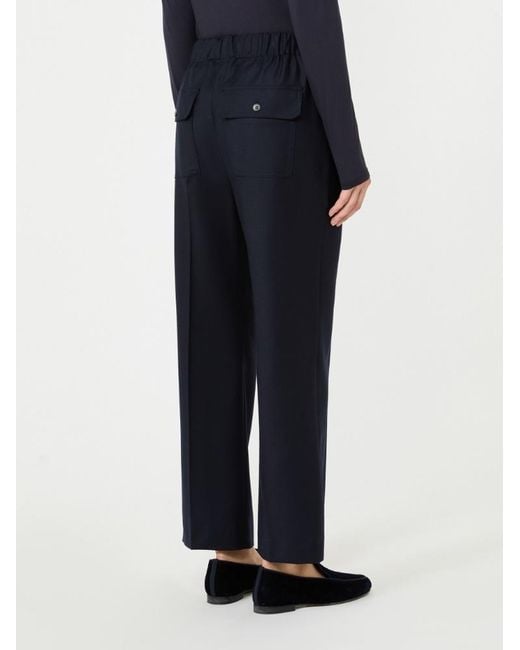 Weekend by Maxmara Black Stretch Wool Flannel Trousers