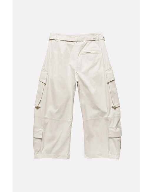 Acne Natural Cargo Trousers With Belt