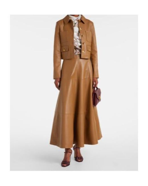 Altuzarra Brown Astley Cropped Leather Jacket
