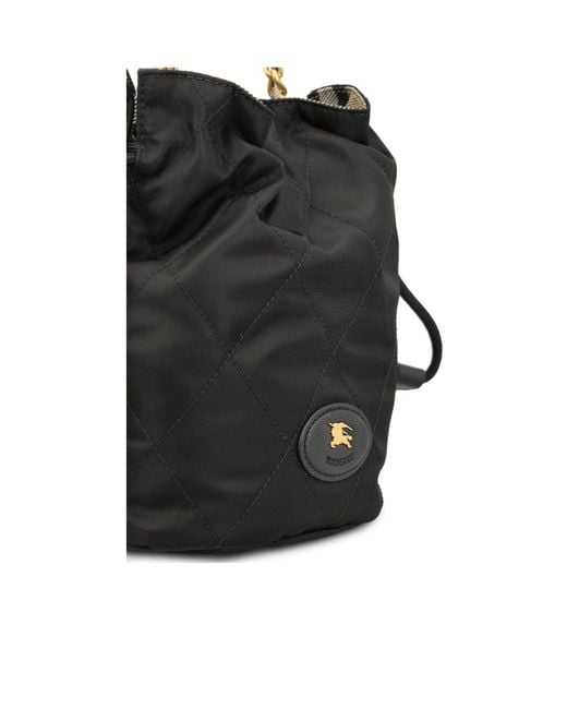 Burberry Black Quilted Horseshoe Bucket Bag