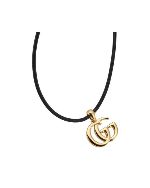 Gucci Metallic Gg Marmont Magnetic Cord Necklace for men
