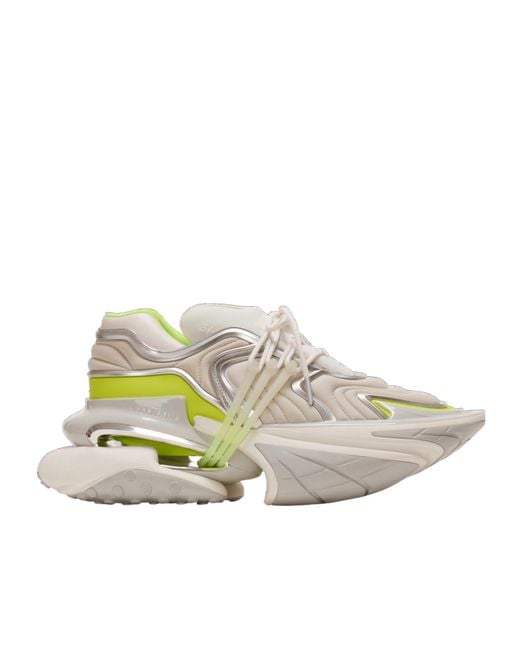 Balmain White Unicorn Wave Lace-Up Trainers for men