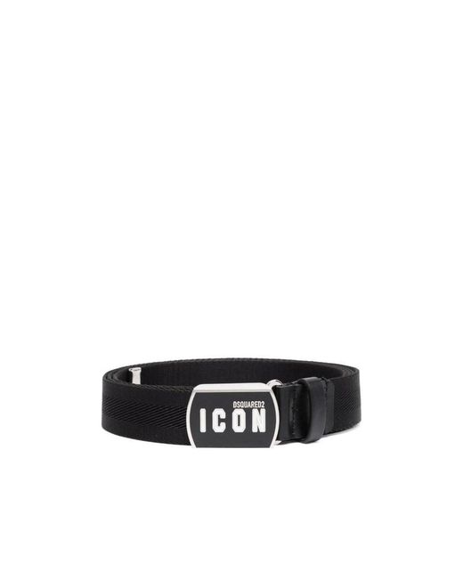 DSquared² White Logo Buckle Belt for men
