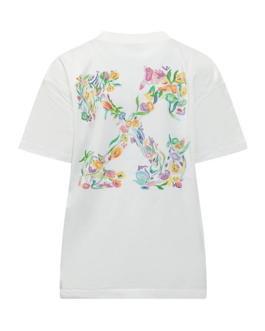 Off-White c/o Virgil Abloh White Floral Logo T-Shirt