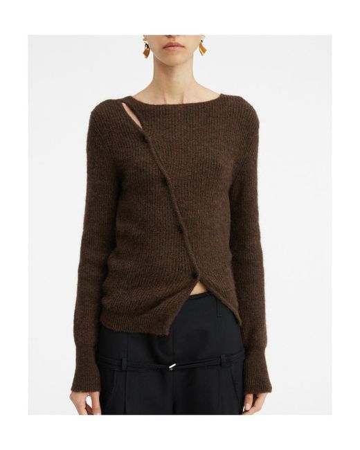 Jacquemus Brown La Pau Cut-Out Long-Sleeved Cardigan
