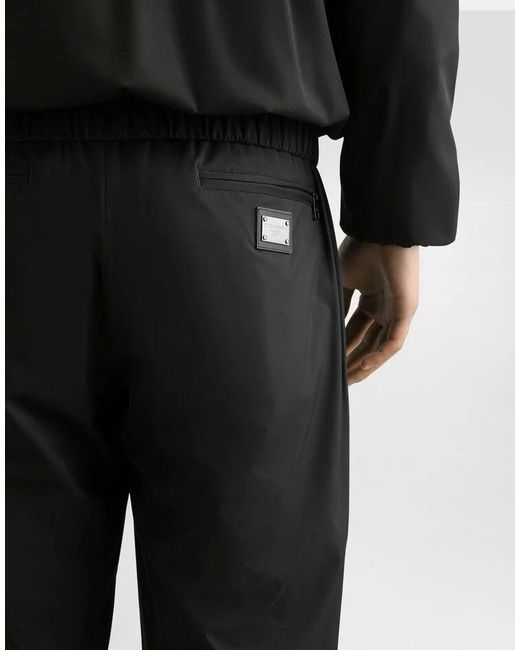 Dolce & Gabbana Black Logo Plaque Jogging Pants for men