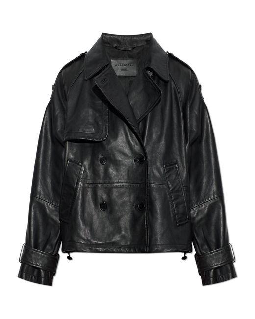 AllSaints Black Reya Belted Jacket