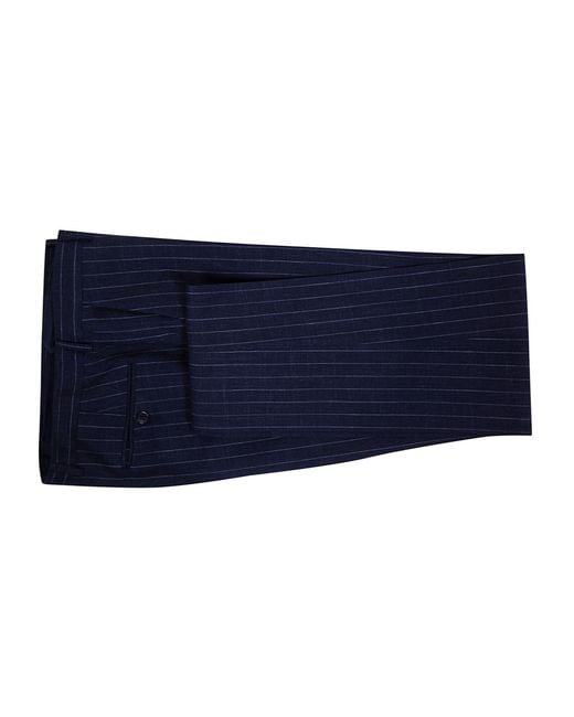 Zegna Blue Two-Piece Striped Tailored Suit for men