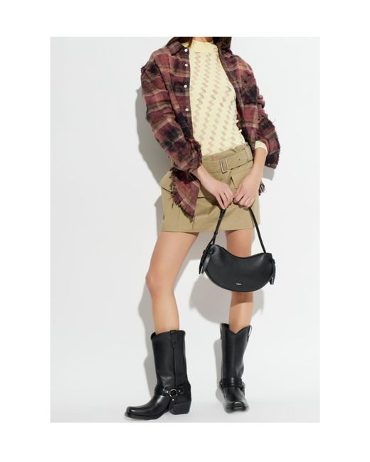 IRO Natural Belt Loop Mini Skirt