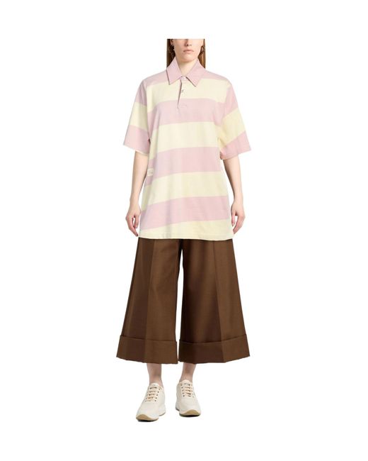 Burberry Pink Striped Short-Sleeve Polo Shirt