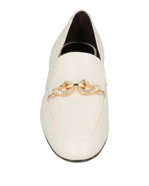 Tory Burch White Leather Loafers