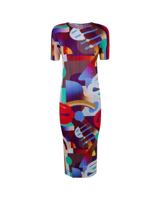Pleats Please Issey Miyake Red Pleats Please Issey Miyake Playground Dress