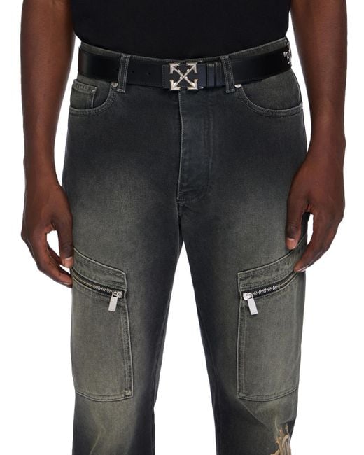 Off-White c/o Virgil Abloh Black Arrow-Motif Buckled Belt for men