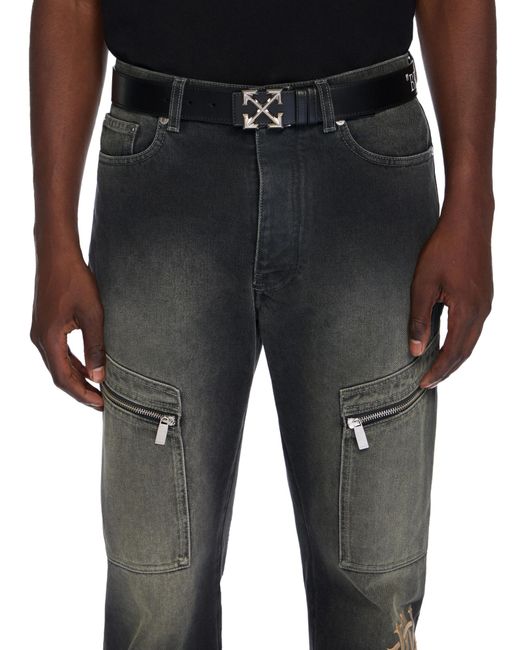 Off-White c/o Virgil Abloh Black Arrow Buckle Leather Belt for men