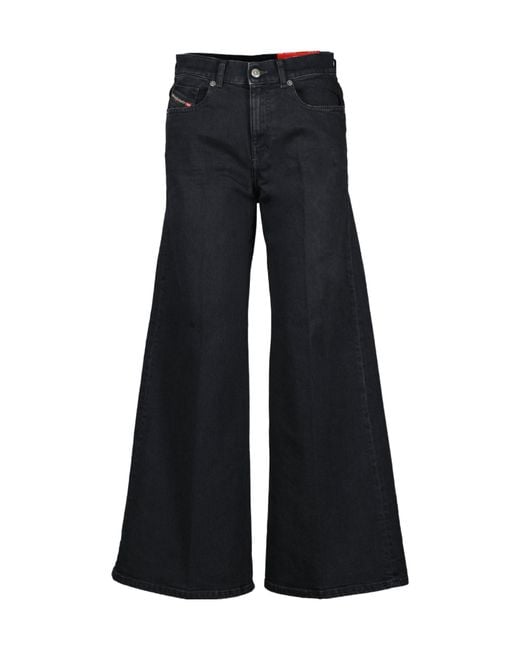 DIESEL Black Wide-Leg Jeans