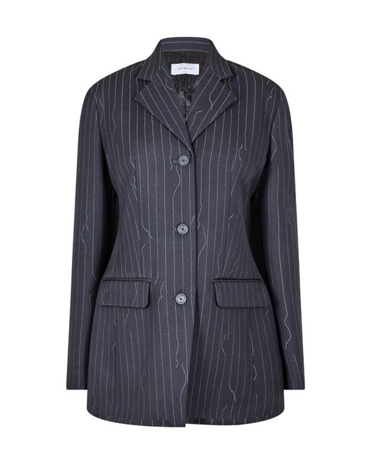 Off-White c/o Virgil Abloh Blue Pinstripe Jacket