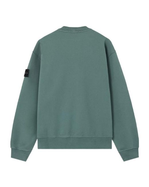 Stone Island Green Logo Patch Long-Sleeved Sweatshirt for men