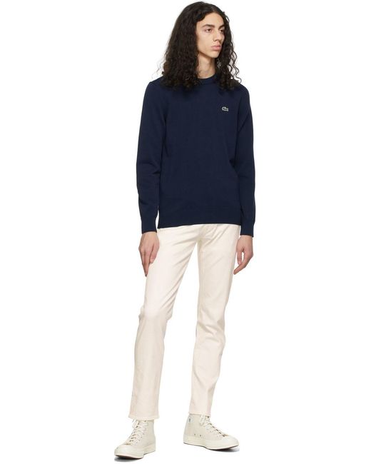 Lacoste Blue Logo Round Neck Sweater for men