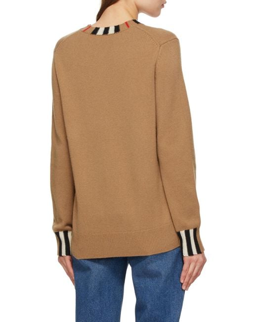 Burberry Brown Rib Round-Neck Sweater