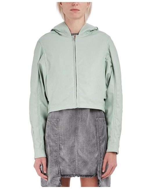 Rick Owens Green Short-Style Casual Jacket With A Hat