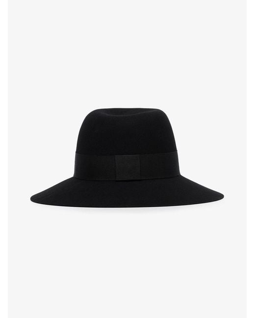 Maison Michel Black Logo Plaque Virginie Hat