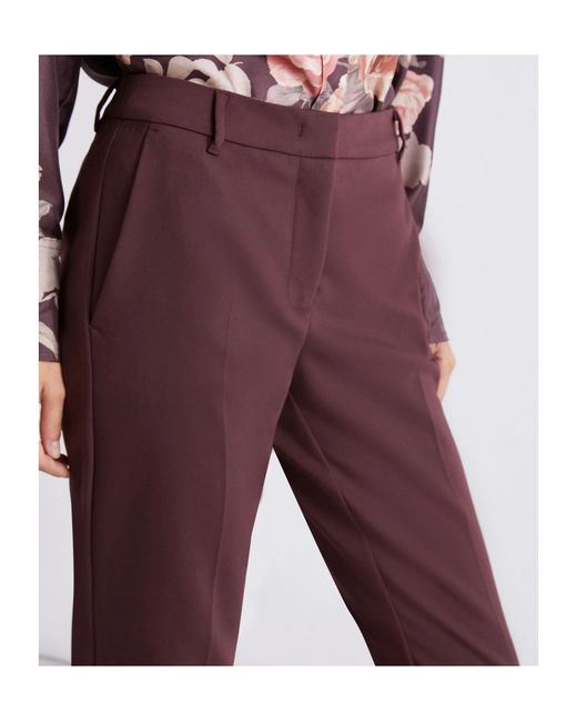 Marella Purple Stretch Cotton-Blend Trousers
