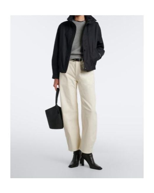 Nili Lotan White Tribeca Cotton-Blend Corduroy Barrel-Leg Pants