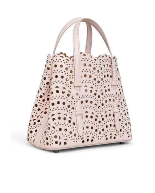 Alaïa Pink Alaïa Mina 20 Small Tote Bag