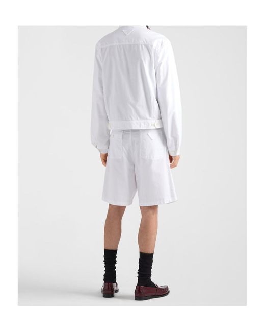 Prada White Long Sleeve Casual Jacket for men
