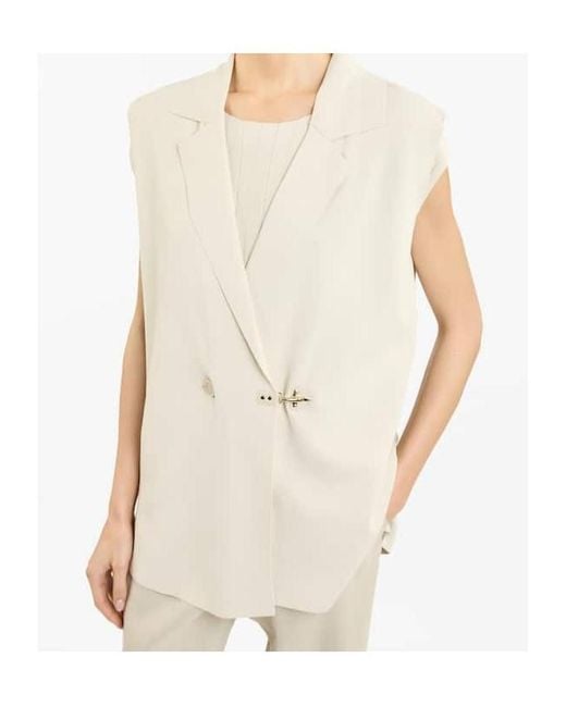 Fay Natural Double-Breasted Knit Vest