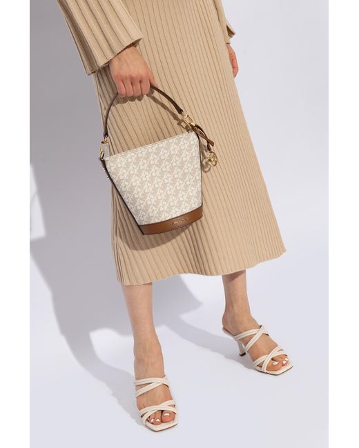 Michael Kors Natural Townsend Monogram Bucket Bag