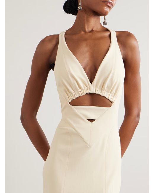 Rabanne White Rabanne Cut-Out Detailed Sleeveless Midi Dress