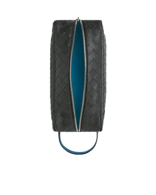 Bottega Veneta Black Intrecciato Travel Pouch for men