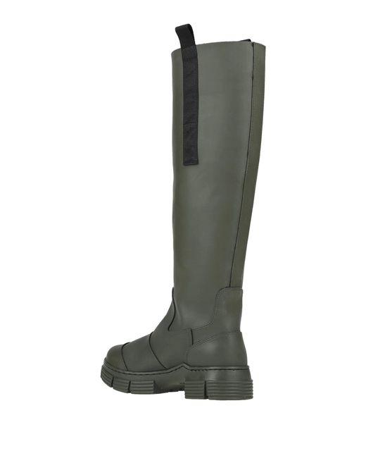 Ganni Green Solid Color Rain Boots