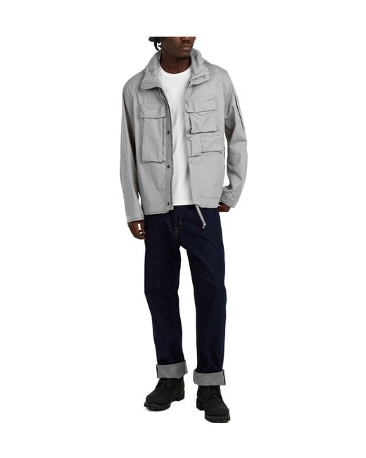 C P Company Gray Multi-Pocket Workwear Jacket for men