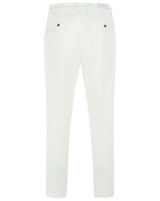 Eleventy White Pleated Tailored Pants for men