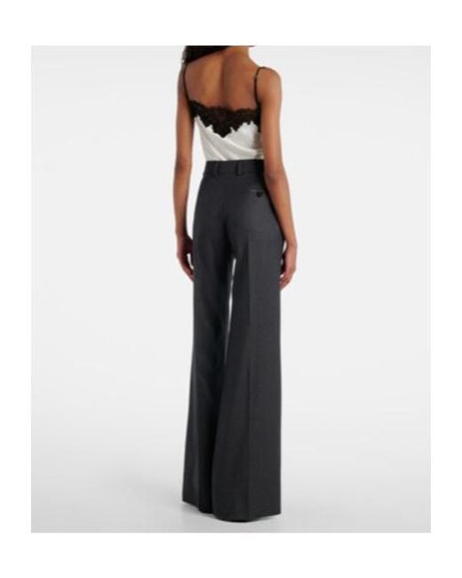 Stella McCartney Blue Wool Flannel Wide-Leg Pants