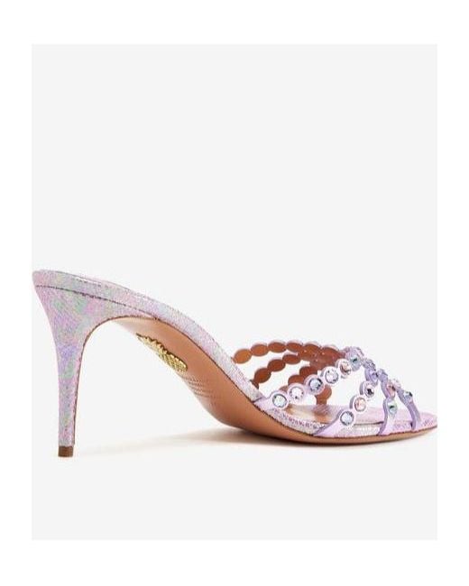 Aquazzura Pink Round-Toe High-Heeled Sandals