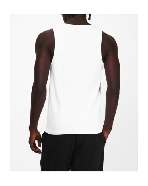 Casablanca White Casa Ribbed Tank Sn62 for men