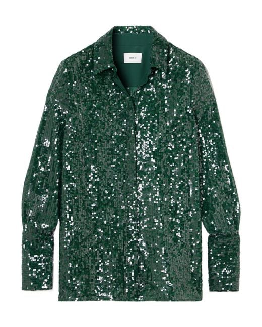 Erdem Green Sequined Shirt