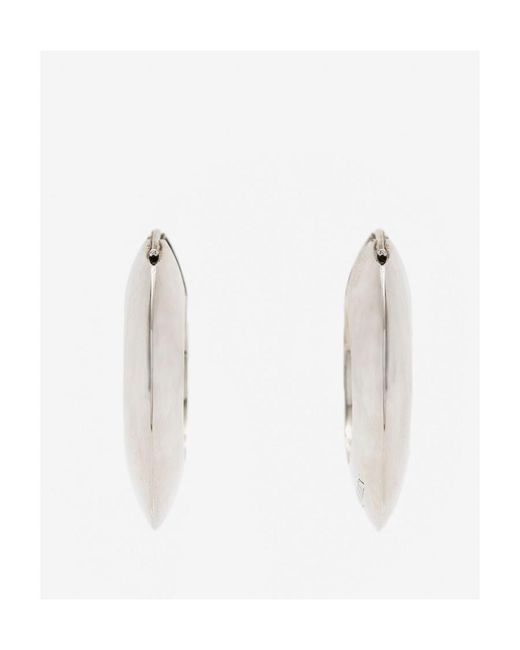 McQueen White Eyelet Hoop Earrings