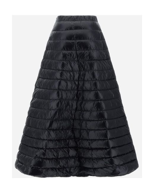 Herno Black Drawstring Padded Down Maxi Skirt