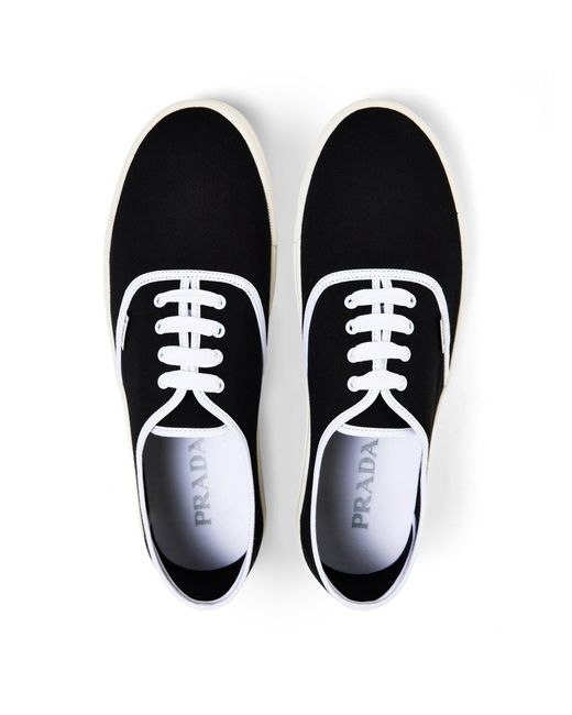 Prada Black Breathable Canvas Shoes for men