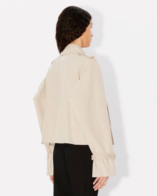 KENZO Natural Button-Up Short Trench Coat