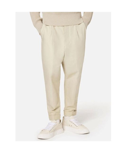 AMI Natural Ami Turn-Up Cuff Cropped Trousers for men