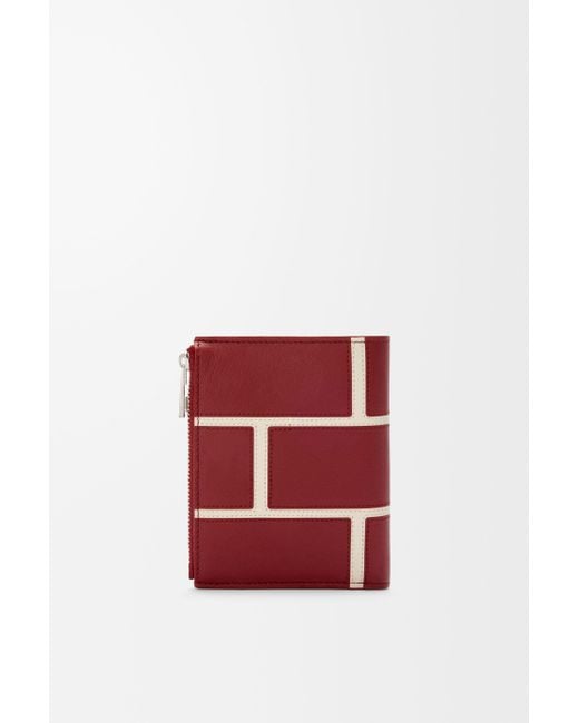 Loewe Red Panelled Leather Wallet for men