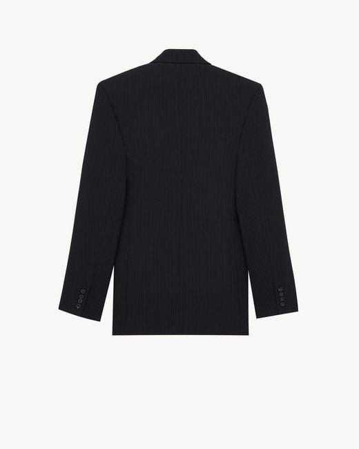 Saint Laurent Blue Double-Breasted Jacket for men