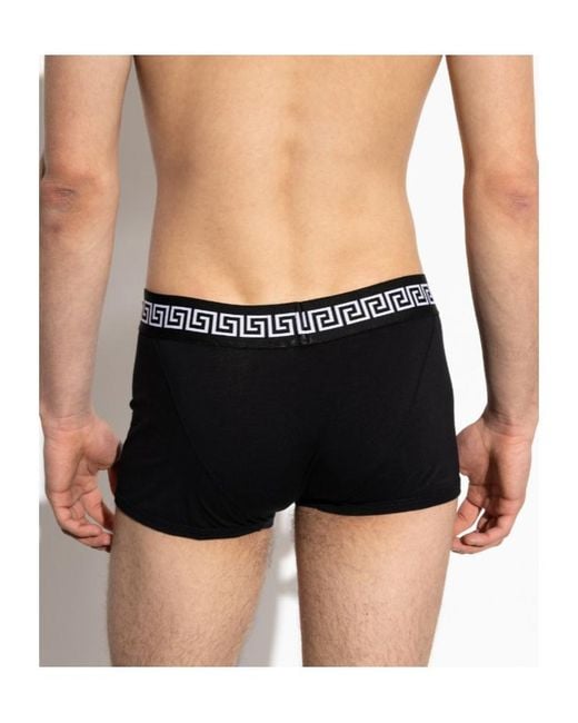 Versace Black Greca-Border Two-Pack Briefs for men