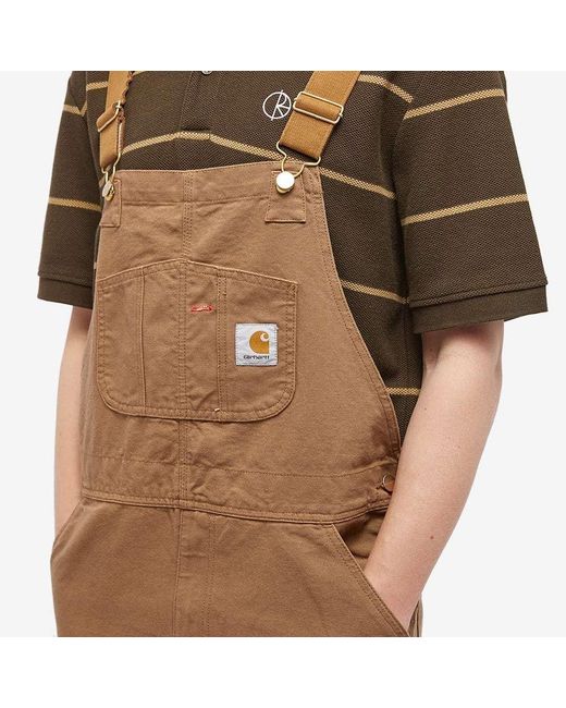 Carhartt Brown Logo-Patch Straight-Leg Dungarees for men